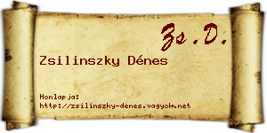 Zsilinszky Dénes névjegykártya