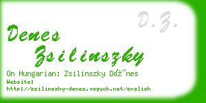 denes zsilinszky business card